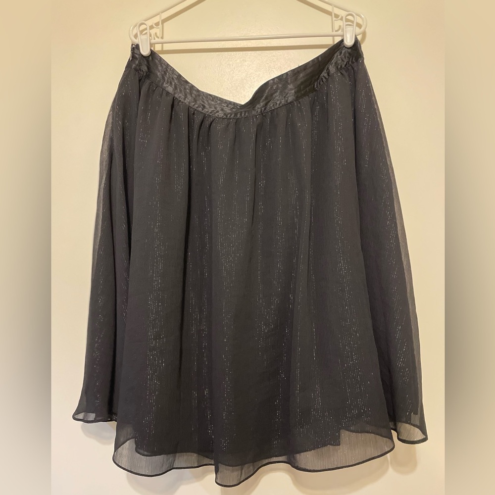 ATTENTION women’s mid length shimmer black skirt black in size 16